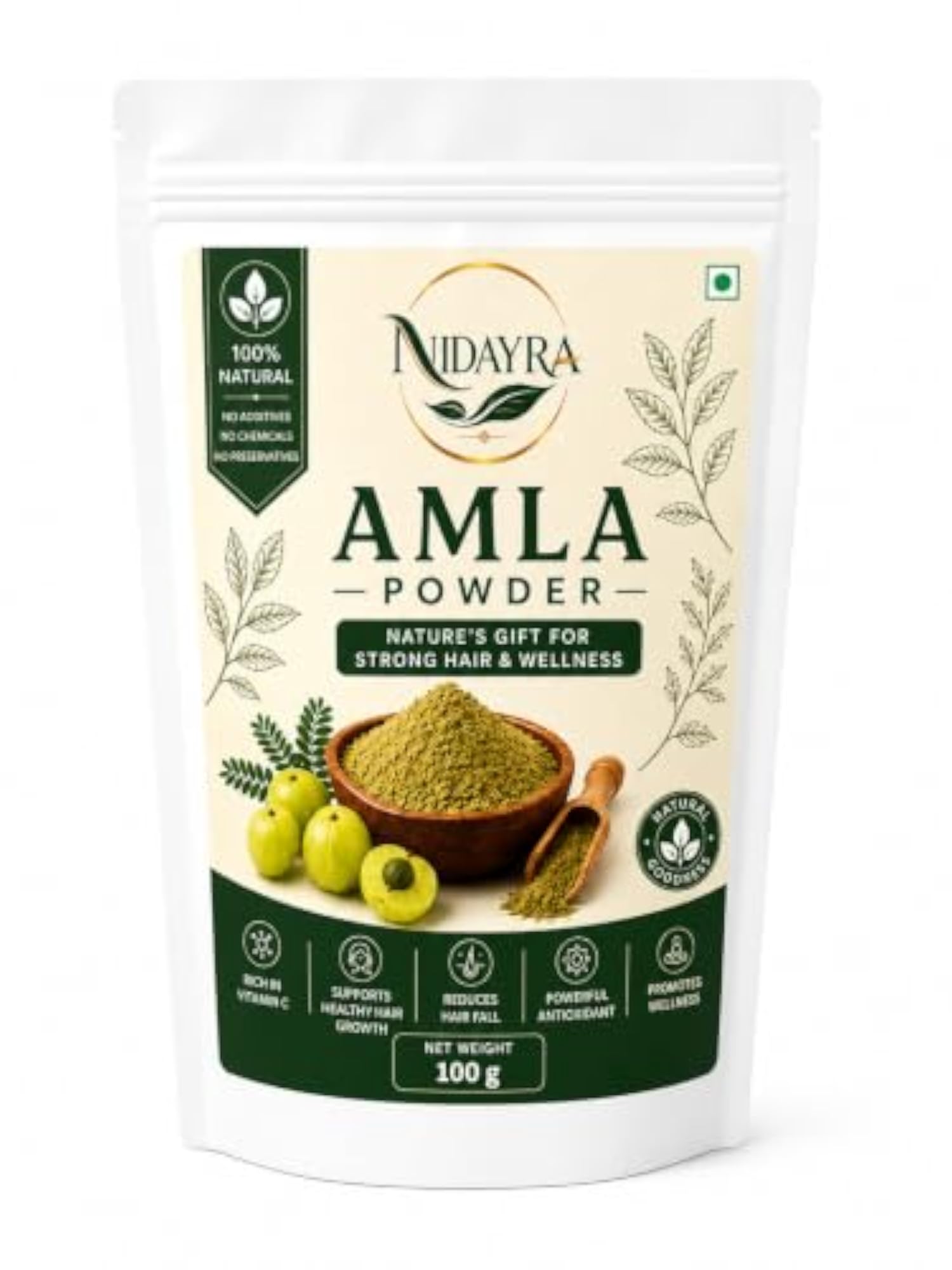 Natural Amla Powder for Hair Care, 100g
